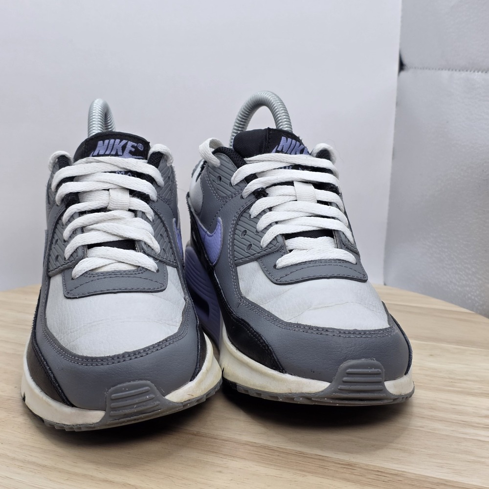 Youth Size 4Y - Nike Air Max 90 LTR Shoes Gray Purple Sneakers W5.5 - DV3607-001 - Picture 2 of 10